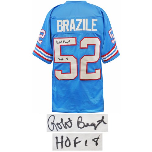 Robert Brazile Signed Blue Throwback Custom Football Jersey w/HOF'18 - (JSA) - Image 2