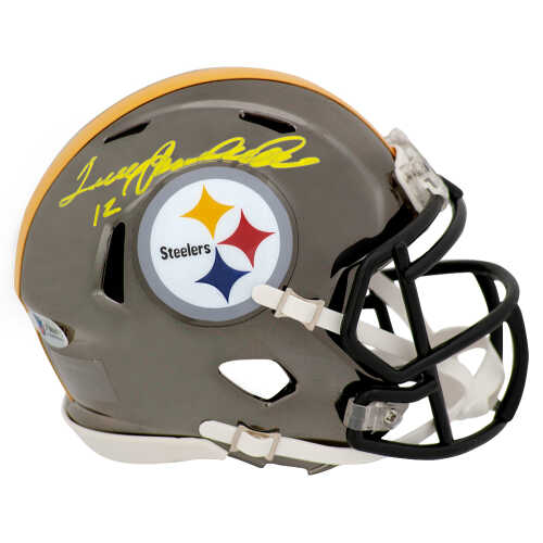 Terry Bradshaw Signed Pittsburgh Steelers Chrome Riddell Speed Mini Helmet (Beckett)