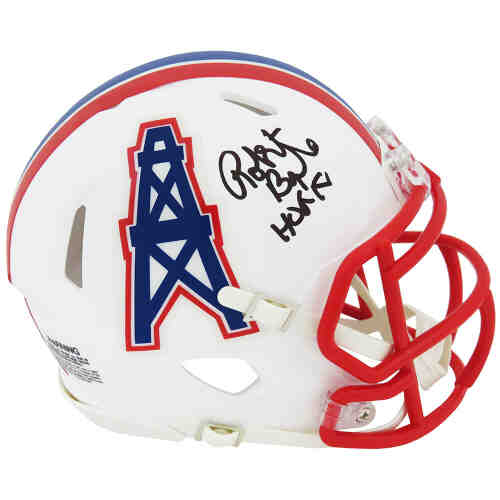 Robert Brazile Signed Houston Oilers Throwback Riddell Speed Mini Helmet w/HOF'18