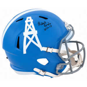 Robert Brazile Signed Houston Oilers Throwback Blue Riddell Full Size Speed Replica Helmet w/HOF'18