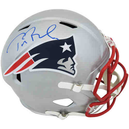 Tom Brady Signed New England Patriots Riddell Full Size Speed Replica Helmet (Fanatics)