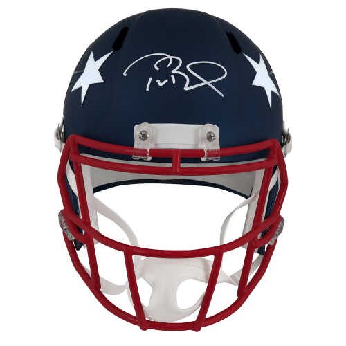 Tom Brady Signed New England Patriots AMP Riddell Full Size Speed Replica Helmet - (Fanatics)