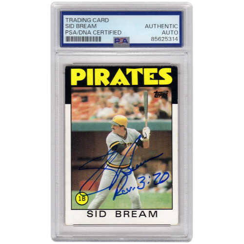 Sid Bream Signed Pirates Baseball Trading Card (Various) - (PSA Encapsulated)