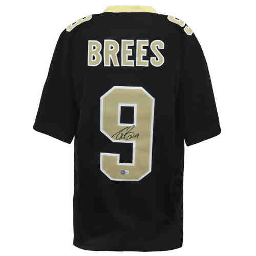 Drew Brees Signed Black Custom Football Jersey (Beckett)