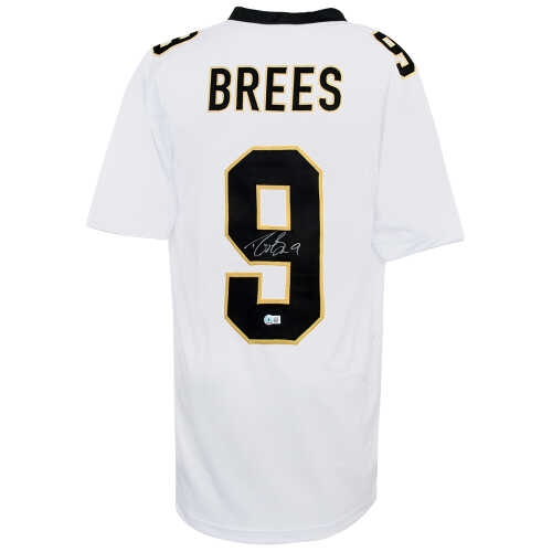 Drew Brees Signed White Custom Football Jersey (Beckett)