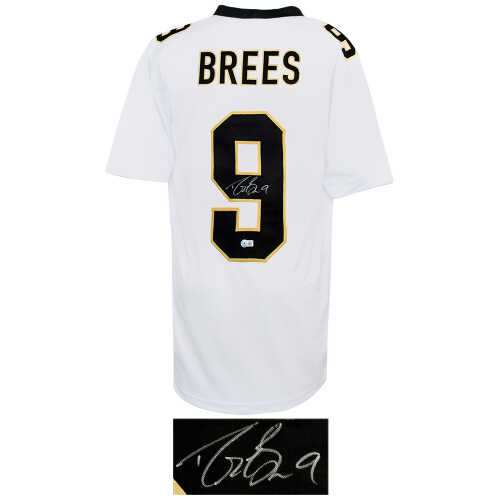 Drew Brees Signed White Custom Football Jersey (Beckett) - Image 2