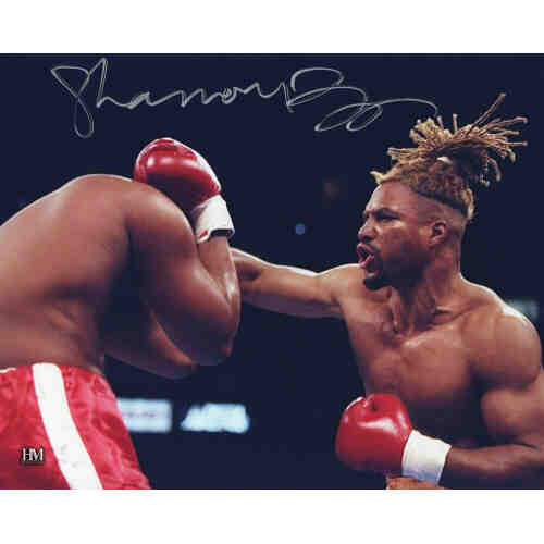 Shannon Briggs Signed Boxing Punching Action 8x10 Photo