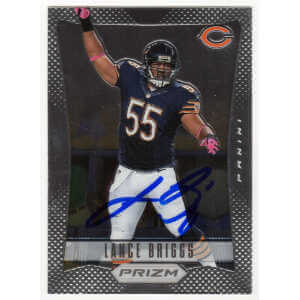 Lance Briggs Signed Chicago Bears 2012 Panini Prizm Football Trading Card #33