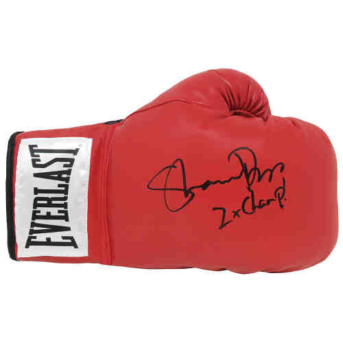 Shannon Briggs Signed Red Everlast Boxing Glove w/2x Champ