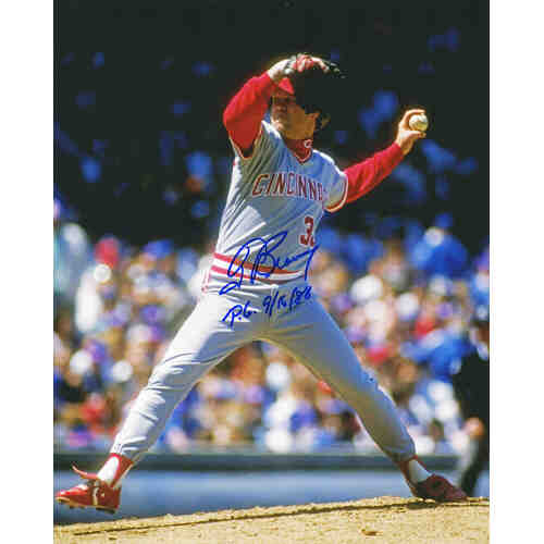 Tom Browning Signed Cincinnati Reds Pitching 8x10 Photo w/PG 9-16-88