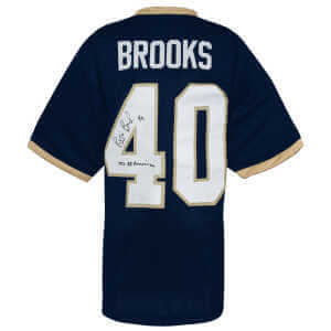 Reggie Brooks Signed Navy Custom College Football Jersey w/1992 All American