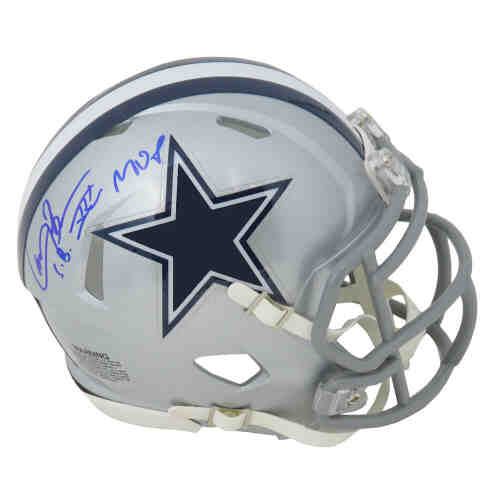 Larry Brown Signed Dallas Cowboys Riddell Speed Mini Helmet w/SB XXX MVP