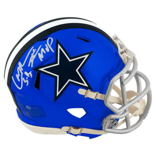 Larry Brown Signed Dallas Cowboys FLASH Riddell Speed Mini Helmet w/SB XXX MVP