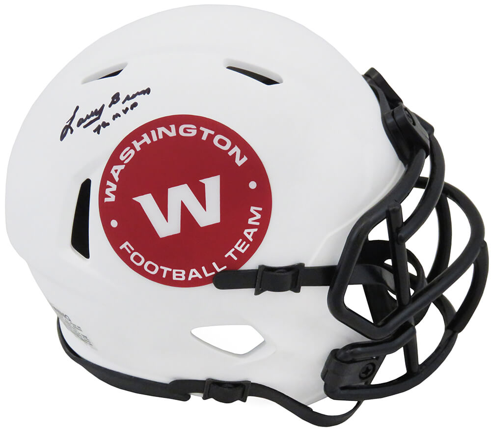 Larry Brown Autographed Signed Washington Redskins Eclipse Black Matte  Riddell Speed Mini Helmet w/72 NFL MVP