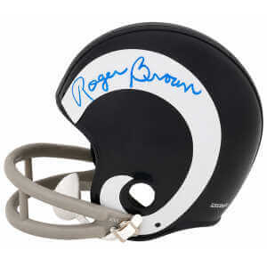 Roger Brown Signed Los Angeles Rams Throwback 2-Bar Riddell (VSR4) Mini Helmet
