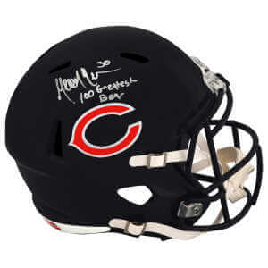 Mike Brown Signed Chicago Bears Riddell Full Size Speed Replica Helmet w/100 Greatest Bear