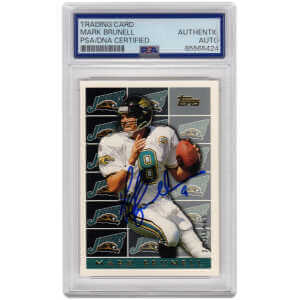 Mark Brunell Signed Jacksonville Jaguars 1995 Topps Football Trading Card #461 - (PSA Encapsulated)