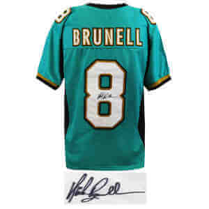 Mark Brunell Signed Teal T/B Custom Football Jersey