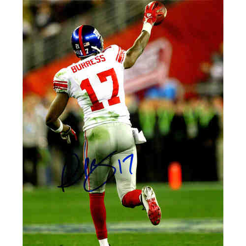 Plaxico Burress Signed Giants Holding Ball In Air 8x10 Photo