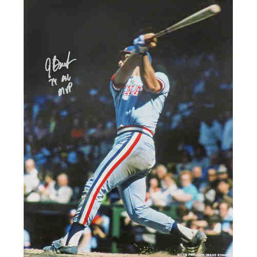 Jeff Burroughs Signed Texas Rangers Batting Action 16x20 Photo w/74 AL MVP