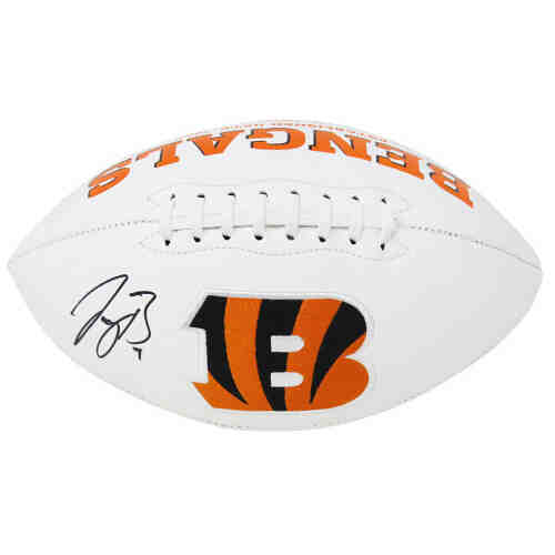 Joe Burrow Signed Cincinnati Bengals Logo White Panel Football (Fanatics)