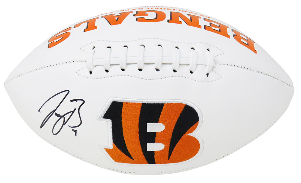 Joe Burrow Signed Cincinnati Bengals Logo White Panel Football (Fanatics)