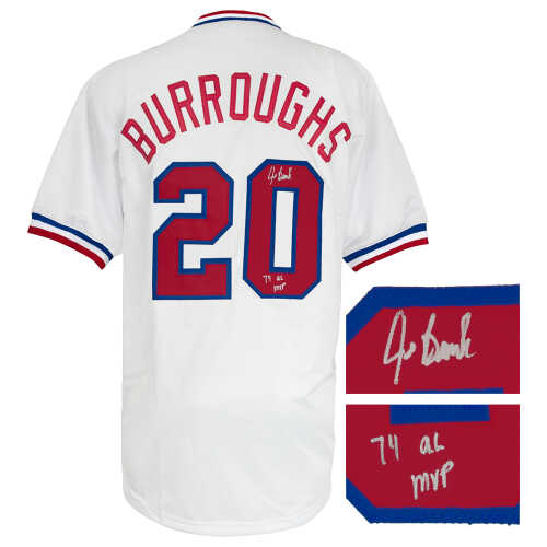 Jeff Burroughs Signed White Throwback Custom Baseball Jersey w/74 AL MVP - Image 2