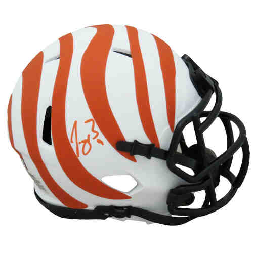 Joe Burrow Signed Cincinnati Bengals Lunar Eclipse White Matte Riddell Speed Mini Helmet (Fanatics)