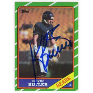 Kevin Butler Signed Chicago Bears 1986 Topps Rookie Football Trading Card #18