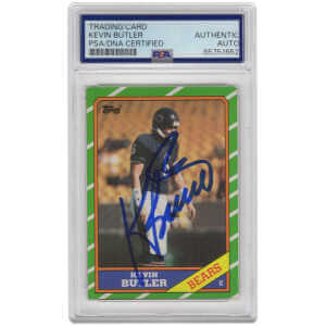 Kevin Butler Signed Chicago Bears 1986 Topps Rookie Football Trading Card #18 &ndash; (PSA Encapsulated)