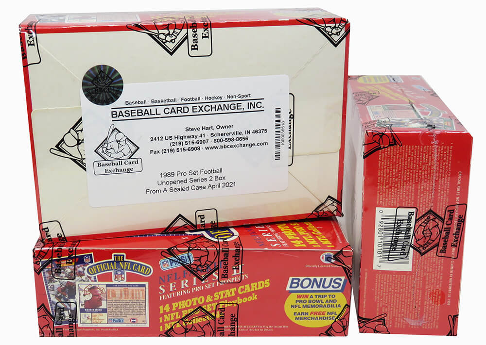 1989 Pro Set Series 1 Football Unopened Wax Box BBCE Sealed Wrapped – 36  Packs – Schwartz Sports Memorabilia