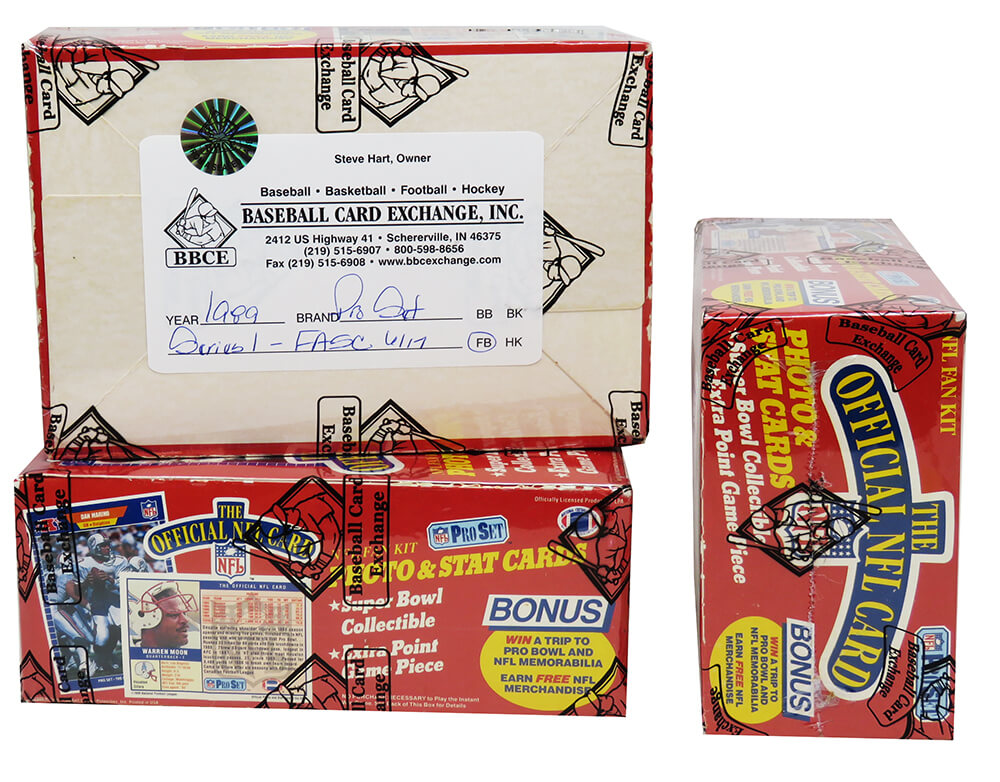 1989 Pro Set Series 1 Football Unopened Wax Box BBCE Sealed Wrapped – 36  Packs – Schwartz Sports Memorabilia