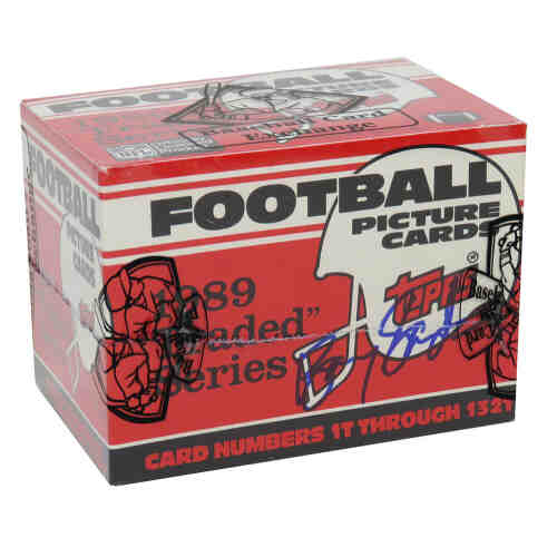 1989 Topps Traded Football Factory Set BBCE Wrapped (Barry Sanders Signed Box)