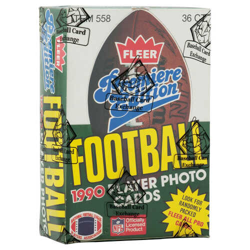 1990 Fleer Football (Premiere Edition) Unopened Wax Box BBCE Wrapped From A Sealed Case (FASC)