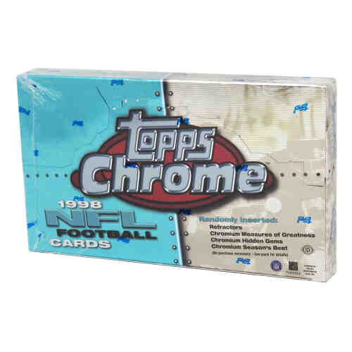 1998 Topps Chrome Football Factory Sealed Unopened Hobby Box - 24 Packs (Manning/Moss RC???)