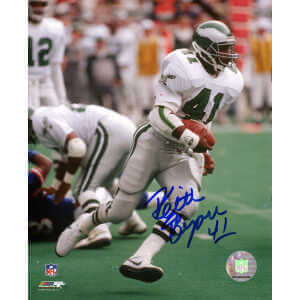 Keith Byars Signed Philadelphia Eagles White Jersey Action 8x10 Photo