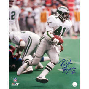 Keith Byars Signed Philadelphia Eagles White Jersey Action 16x20 Photo