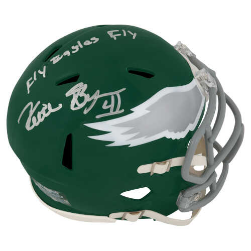 Keith Byars Signed Philadelphia Eagles Throwback Riddell Speed Mini Helmet w/Fly Eagles Fly