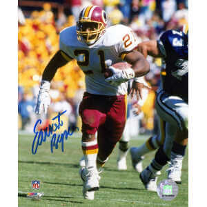 Earnest Byner Signed Washington Football Team White Jersey Action 8x10 Photo