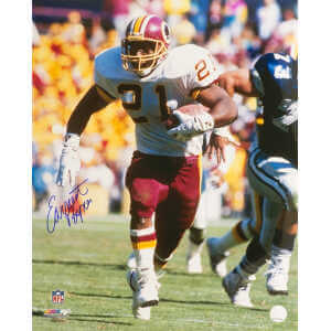 Earnest Byner Signed Washington Football Team White Jersey Action 16x20 Photo