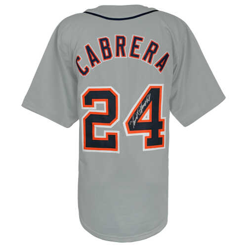 Miguel Cabrera Signed Grey Custom Baseball Jersey