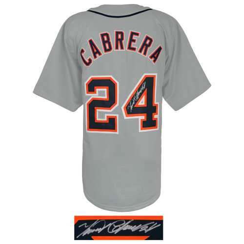 Miguel Cabrera Signed Grey Custom Baseball Jersey - Image 2