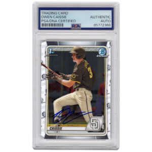 Owen Caissie Signed 2020 Bowman Draft Chrome Baseball Trading Card #BD-49 - (PSA Encapsulated)
