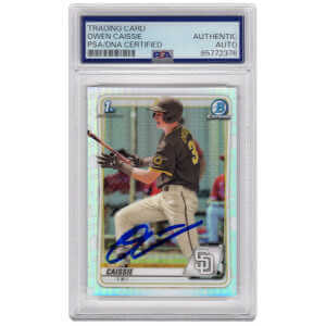 Owen Caissie Signed 2020 Bowman Draft Refractor Chrome Baseball Trading Card #BD-49 - (PSA Encapsulated)