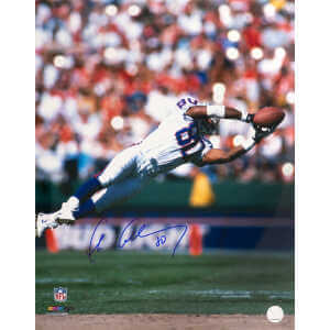 Chris Calloway Signed New York Giants White Jersey Diving Catch 16x20 Photo