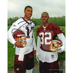 Jason Campbell & Carlos Rogers Signed Washington Football Team Pose 8x10 Photo