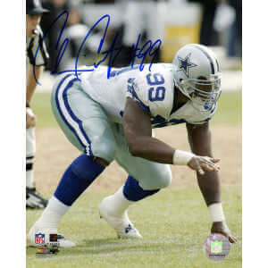 Chris Canty Signed Dallas Cowboys White Jersey Stance 8x10 Photo