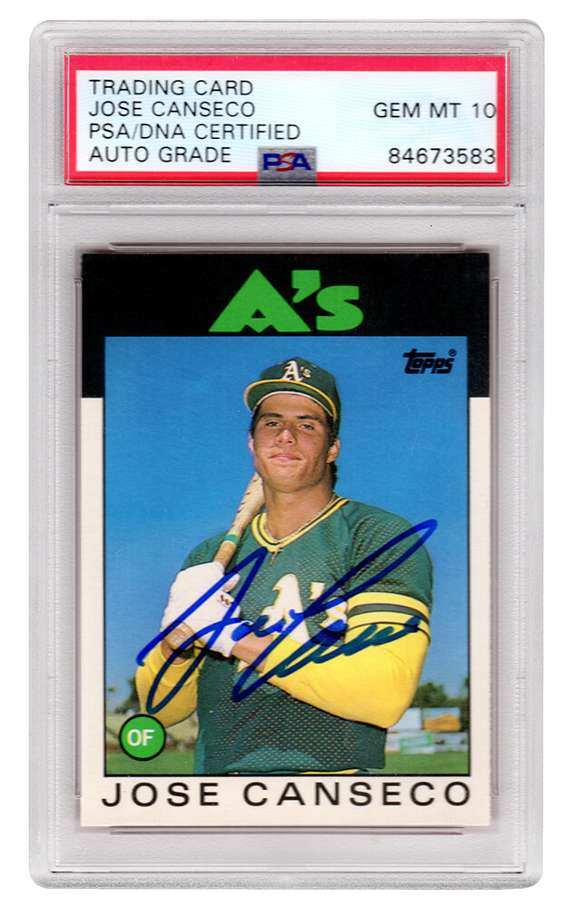 Jose Canseco Signed Oakland A's (Athletics) 1986 Topps Traded