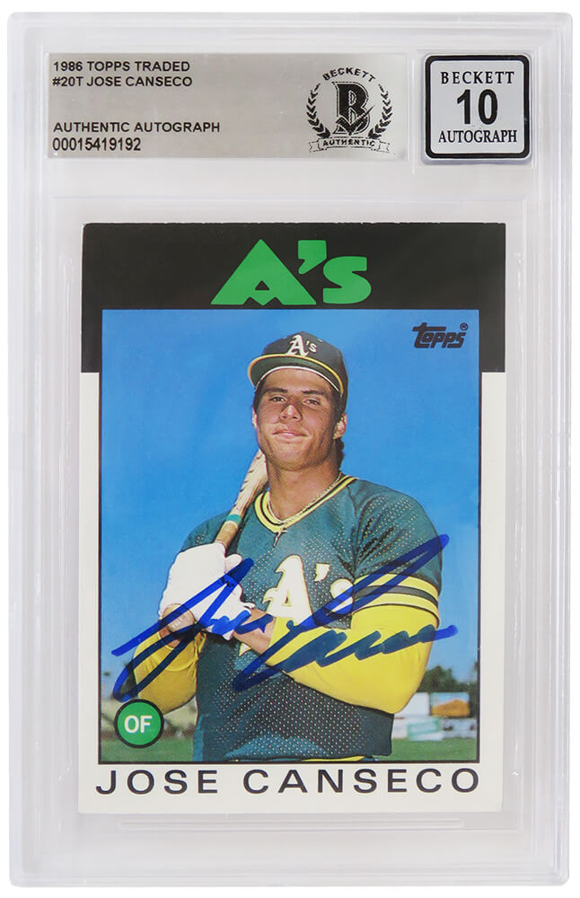 Jose Canseco Signed Oakland A's (Athletics) 1986 Topps Traded