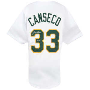 Jose Canseco Signed White Custom Baseball Jersey w/40-40